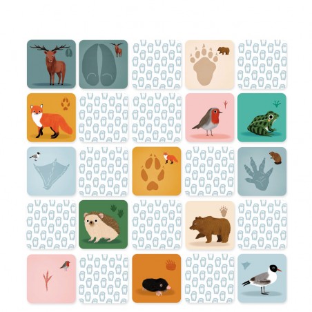 memory game animals footprints