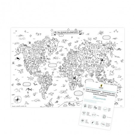 world map colouring poster