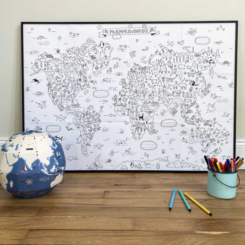 world map to colore