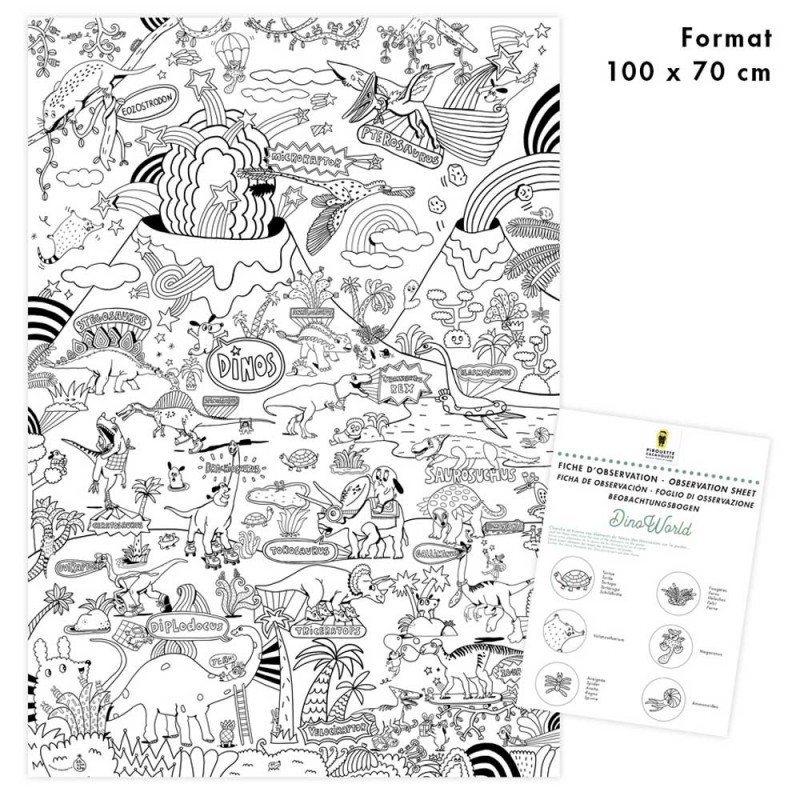 dinosaur giant coloring poster