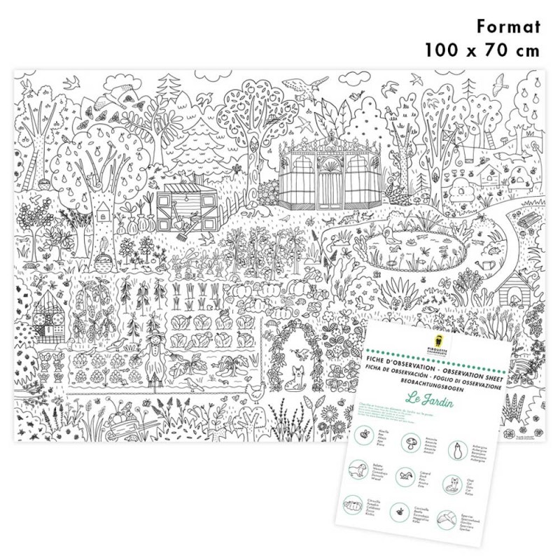 affiche coloriage jardin