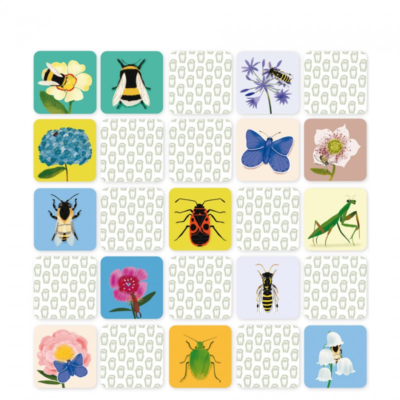 flowers and bugs memory game