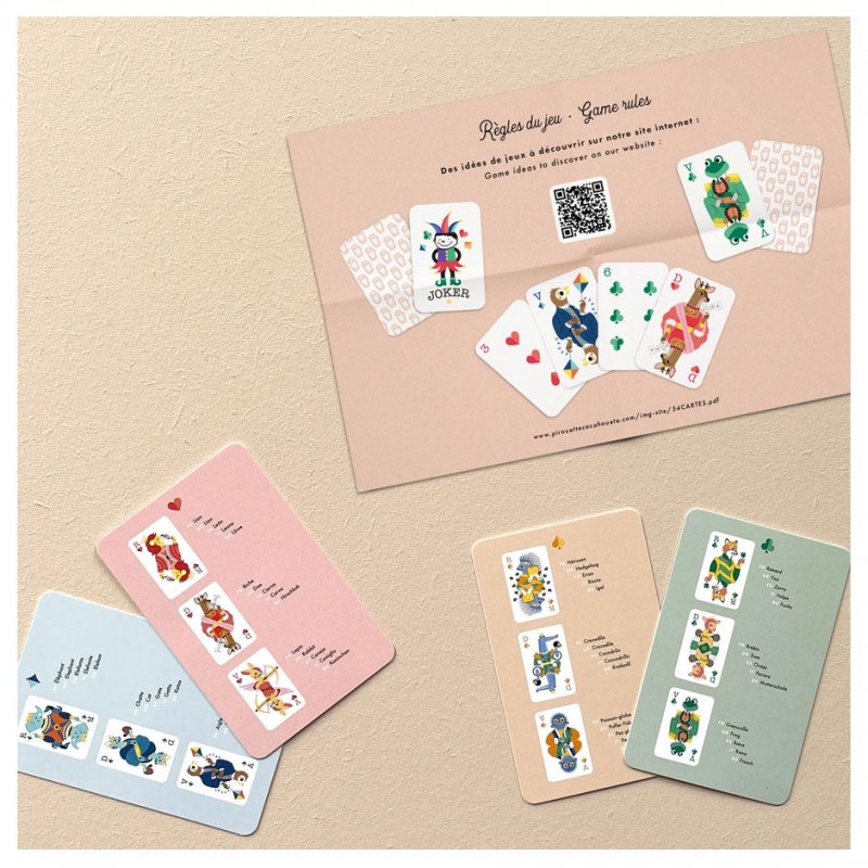 Jeu de 54 cartes fabriqué en France