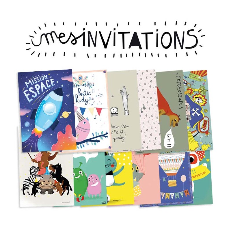 Carton d'invitation anniversaire pour enfant sur le thème de l'espace, –  Omade