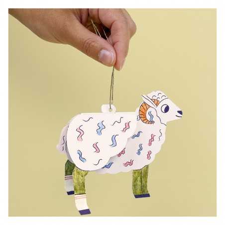 activite manuelle mouton en papier 3d