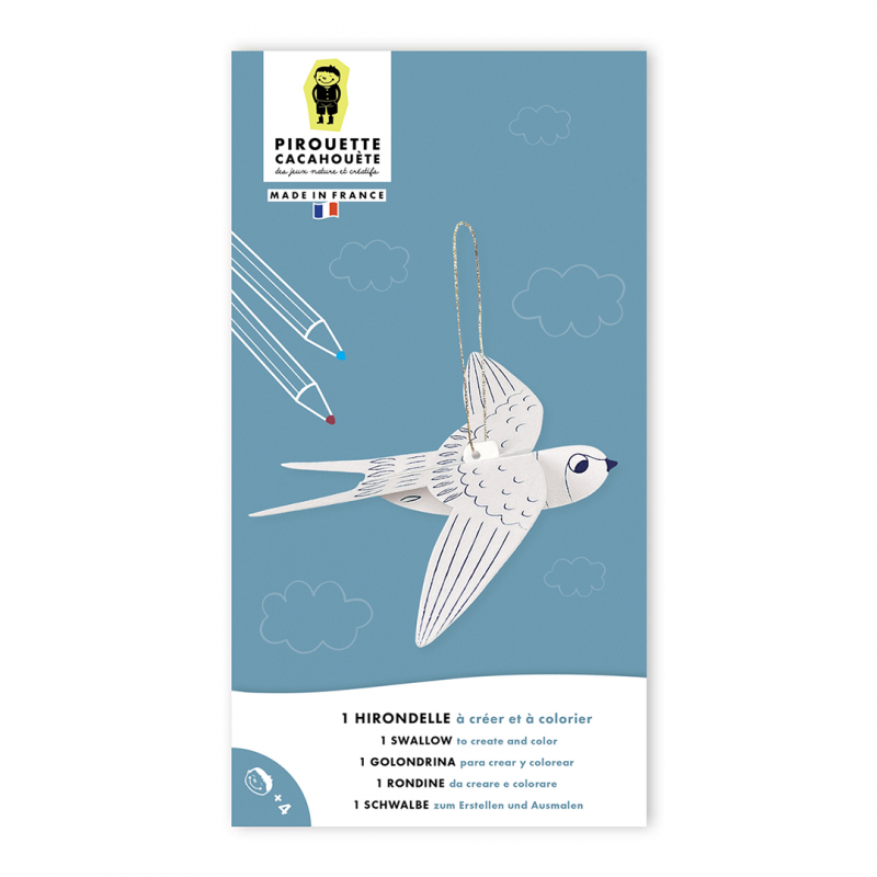 kit creatif enfant hirondelle 3d à fabriquer