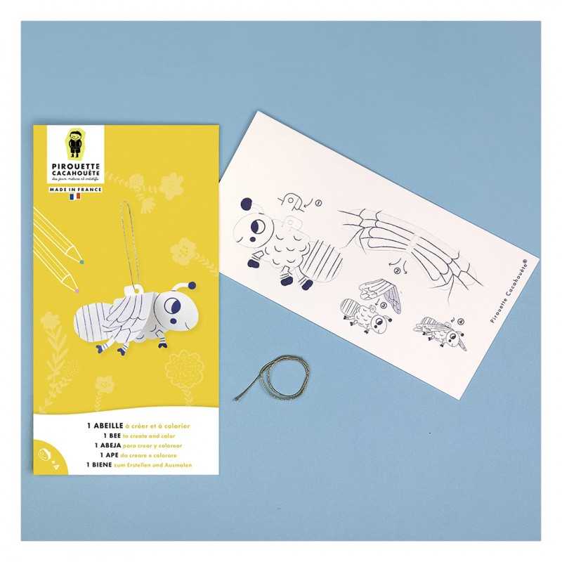 diy abeille enfant à assembler et colorier