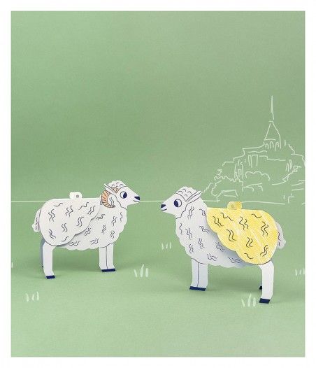 activite manuelle mouton en papier 3d