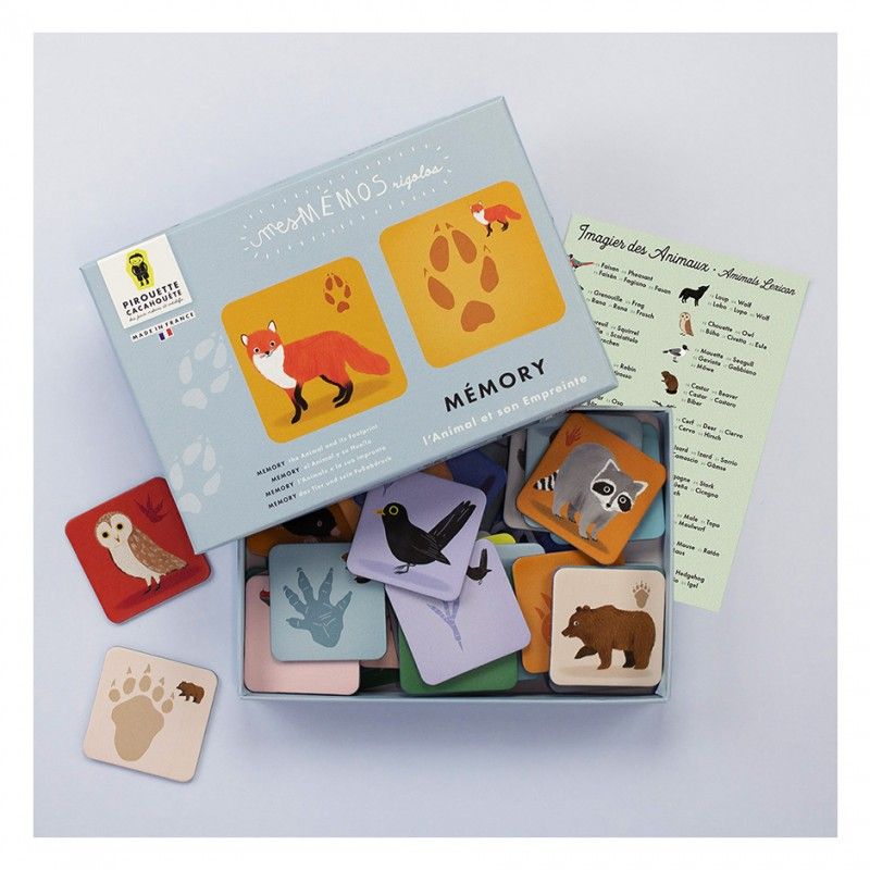 jeu de mémoire animaux empreintes