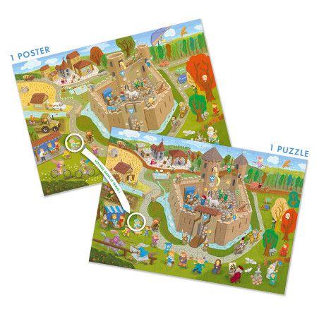 chronopuzzle moyen age puzzle scene epoque medievale chevaliers princesses