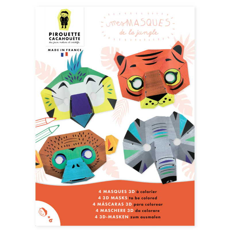 kit créatif masques jungle made in france fabriqué en france ludique activité manuelle