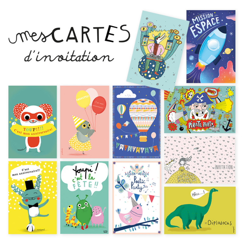 cartes invitation anniversaire fete party