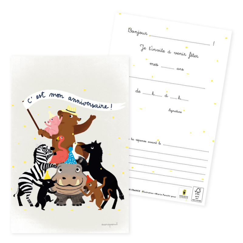 cartes invitation anniversaire fete party