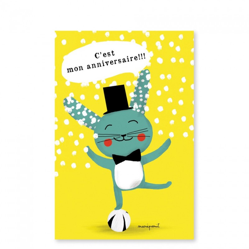 Invitation card rabbit magician