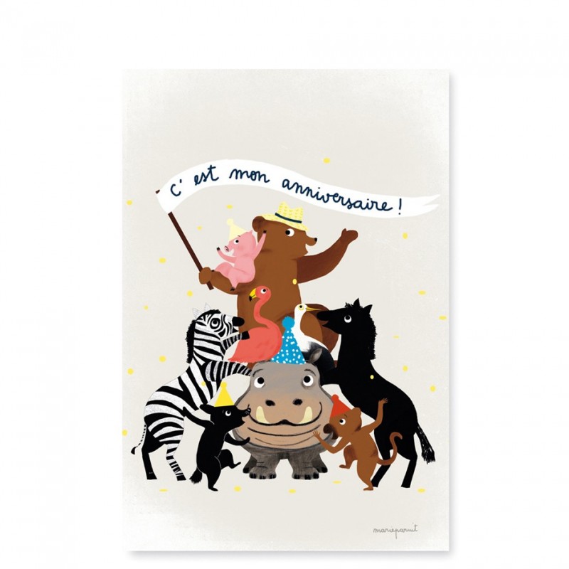 cartes d'invitation animaux