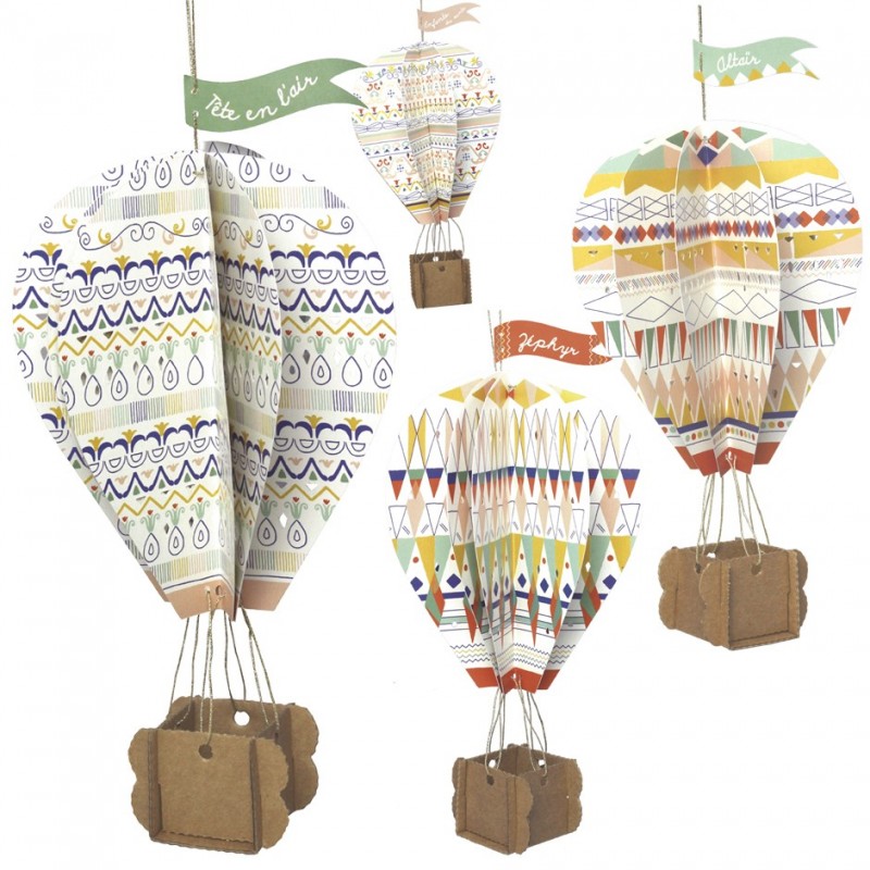 hanging cardboard hot-air balloon