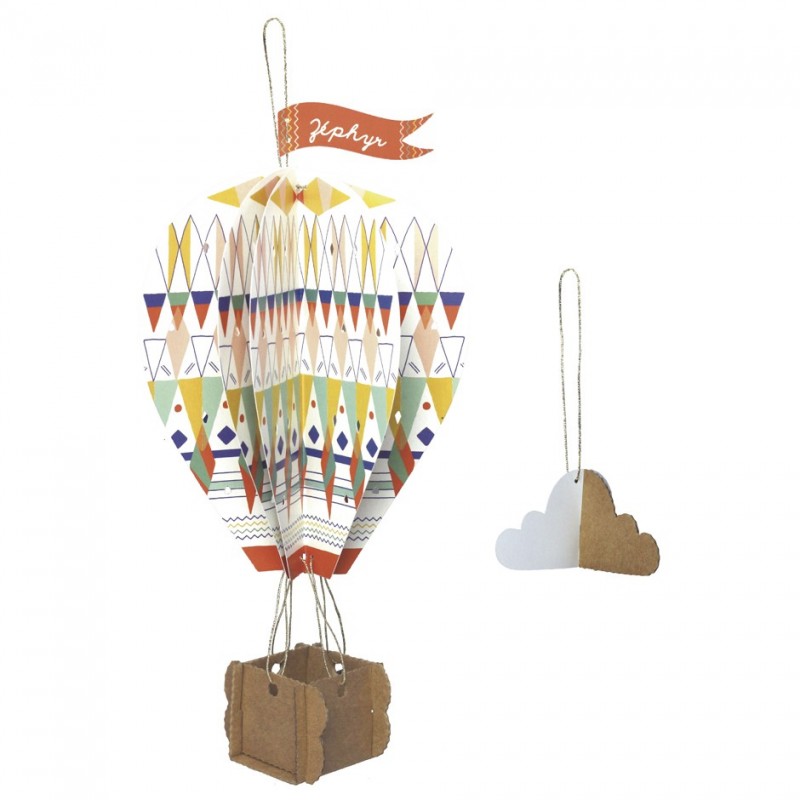 children mobiles hot-air balloons cardboard