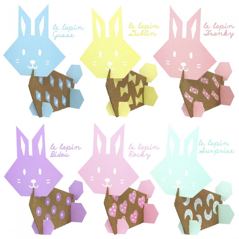 lapins pastels avec stickers