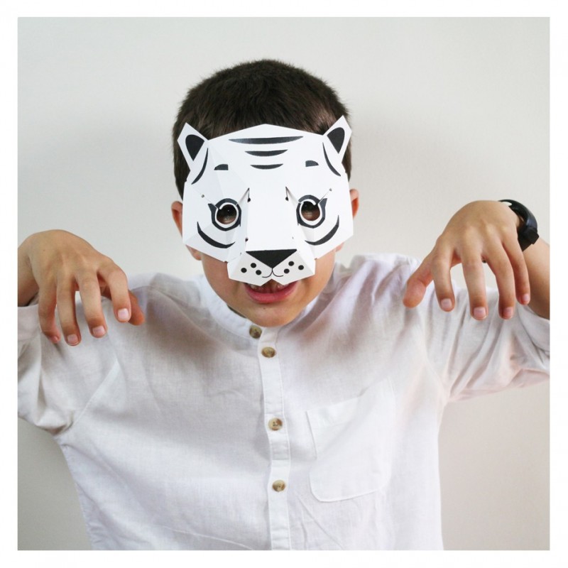 coloriage masque tigre