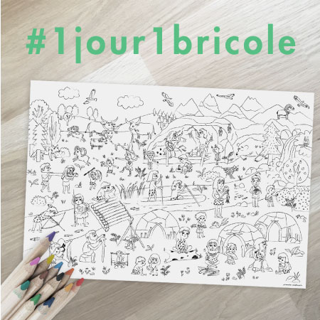 1jour1bricole J19-Coloriage préhistorique